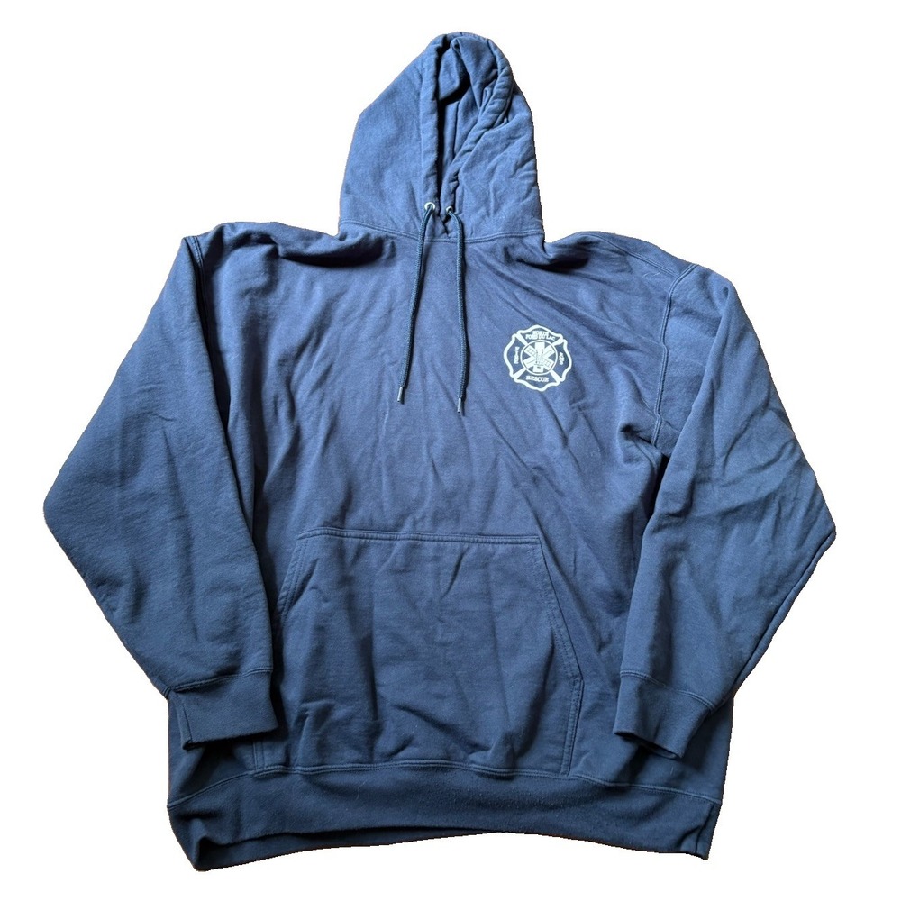 North Fond Du Lac Wisconsin EMS FIRE Hoodie Blue Men's 2XL